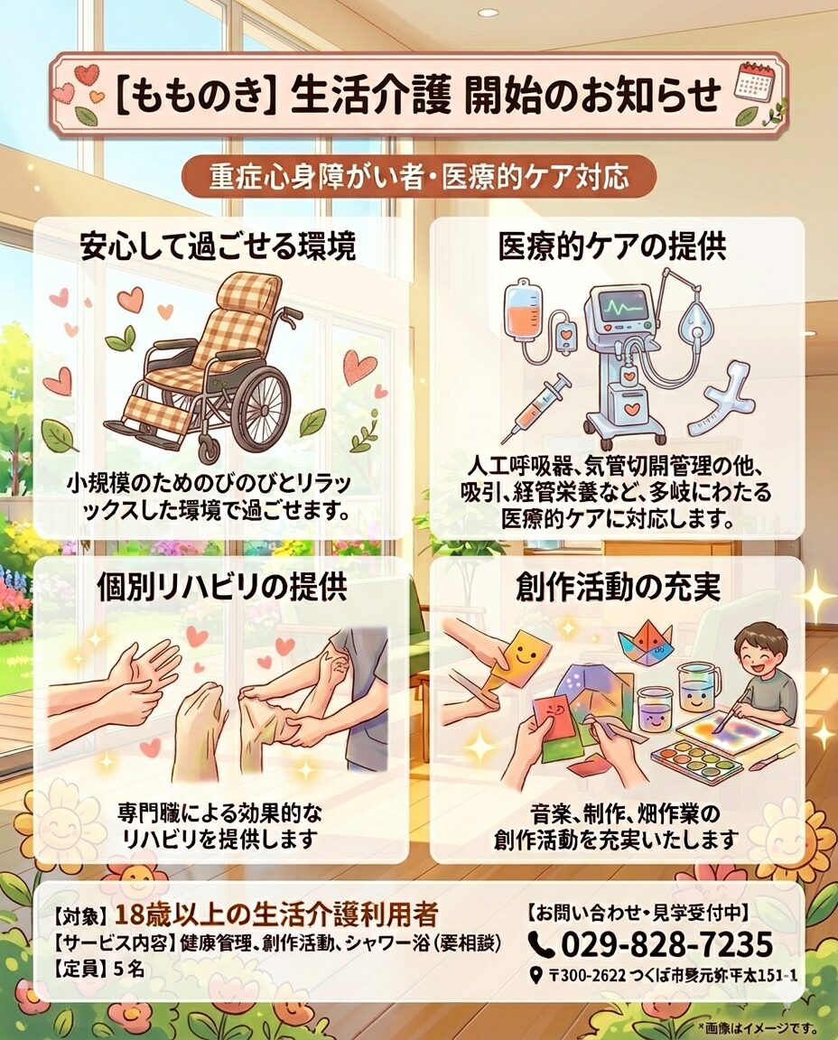 生活介護事業開始のお知らせ🍑page-visual 生活介護事業開始のお知らせ🍑ビジュアル